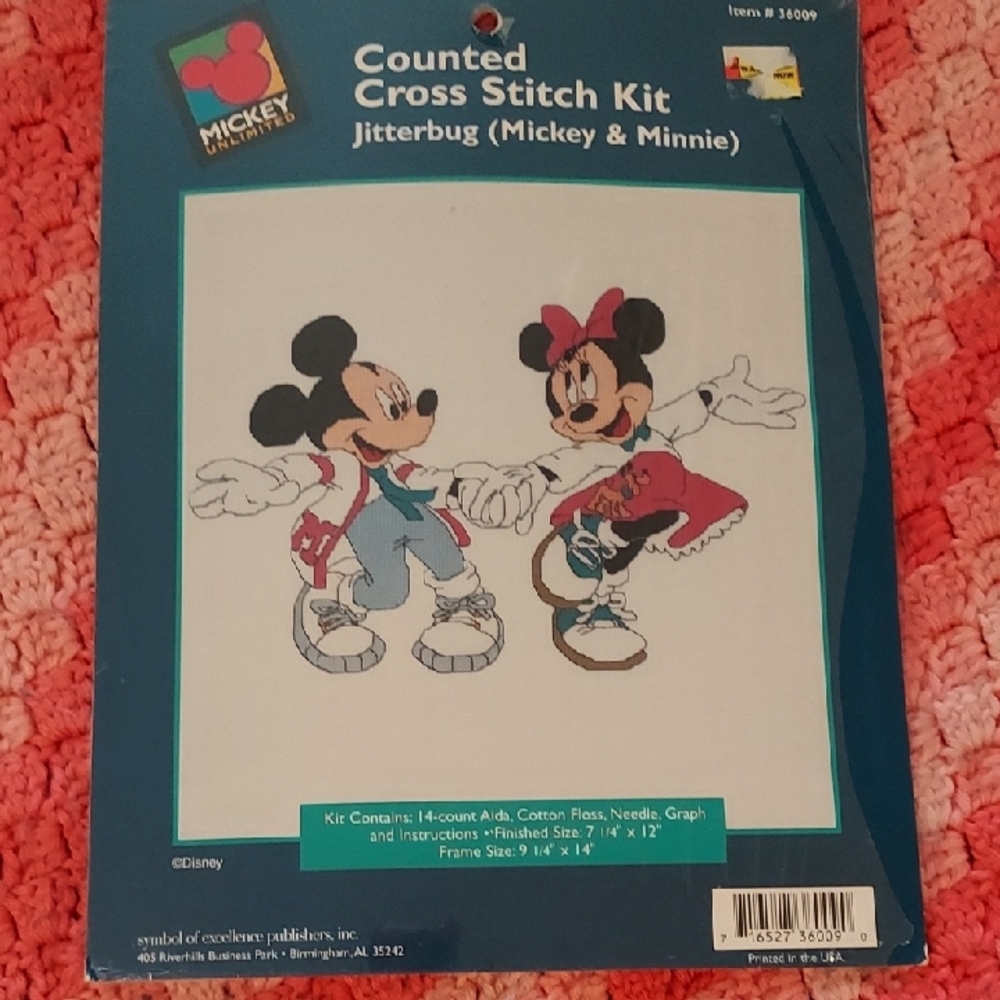 Mickey & Minnie Counted Cross Stitch Kit